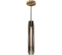 ITOSUI Suspension Longue en Verre Gris fumé - Lustre Industriel en Cristal Transparent pour îlot de Cuisine, Salle à Manger, Chambre et Salle de Bain