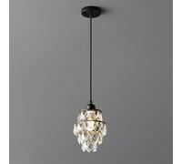 ITOSUI Suspension Minimaliste E14 - Lampe Suspendue Moderne en Cristal pour Chambre, Salle à Manger, Cuisine, Salon, café, Bar (Blanc et Noir)