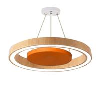 ITOSUI Suspension Minimaliste en Forme d'anneau - Plafonnier en métal Imitation Bois à Hauteur réglable pour Salle à Manger, Salon, Chambre - Design élégant