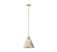 ITOSUI Suspension Minimaliste en Laiton - Culot E27/E26, Une Seule tête, Lampe Suspendue Moderne pour Couloir, Chambre d'hôtes et Bar (13 cm x 17 cm)