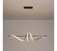 ITOSUI Suspension Minimaliste Nordique en Acrylique - Lampe Suspendue LED à intensité Variable pour Bar, Chambre ou Salle à Manger - Design allongé (Noir)