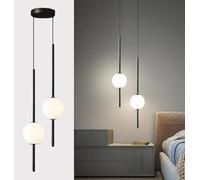 ITOSUI Suspension Moderne à LED, Lampe Suspendue linéaire Noire Minimaliste pour Chambre, Salle à Manger, îlot de Cuisine, Hall d'entrée - Luminaire de Plafond élégant, 1 lumière