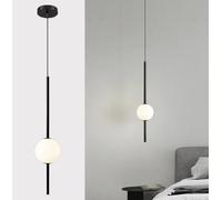 ITOSUI Suspension Moderne à LED, Lampe Suspendue Noire Minimaliste pour Chambre, Salle à Manger, îlot de Cuisine, Hall d'entrée - Lustre linéaire élégant, 1 luminaire