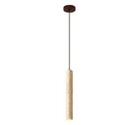 ITOSUI Suspension Moderne en travertin à Cordon réglable, Lampe cylindrique en Pierre Naturelle, Style Japonais, éclairage Minimaliste pour Chevet, Cuisine ou Bureau (28 cm)
