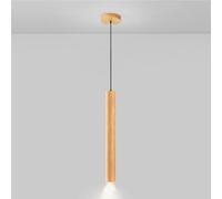 ITOSUI Suspension Rustique en Tube de Bois - Plafonnier Style Ferme Vintage, lumière Chaude 3000K pour Salle à Manger, Bar, Chambre, Couloir, Table de Chevet - Éclairage Style Industriel