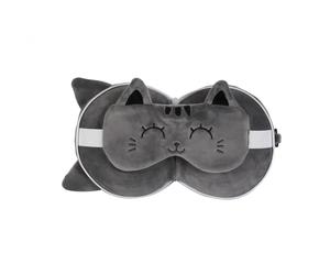 Itotal - Pillow With Sleep Mask - Grey Cat (Xl2529)
