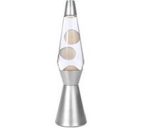 ITotal XL1785 Lampe à Lave 36 cm avec Base Argentée, Liquide Transparent et Cire Blanche Blanc