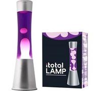 Itotal XL1792 Lampe à Lave 40 cm avec Base Argentée, Liquide Violet et Cire Blanche Argent