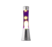 ITotal XL1797 Lampe à Lave 30 cm avec Base Argentée, Liquide Violet et Cire Jaune