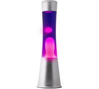 ITotal XL2348 Lampe à Lave 40 cm avec Base Argentée, Liquide Violet et Cire Rose