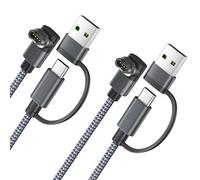 Itramax 2-en-1 Câble pour Garmin Watch 1.2M,2 Pièces,USB-C Chargeur Cable pour Garmin Fenix 8 7 Pro Solar 6,Forerunner 970 965 955 570 255 165 55,Instinct E 3 2 2S 2X Solar,Vivoactive 3,Swim 2 - Gris