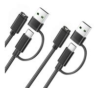 Itramax 2-en-1 Type-C Cable Charge pour Montre Garmin 1,2M 2 Pièces | USB-C Chargeur pour Fenix 8 7 7X 7S 6 6X 6S 5 5X 5S,Epix Pro Gen 2,Approach S70 S62 S60 S42 X10,Quatix 8,Vivomove,Vivosmart 5