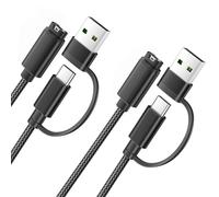 Itramax 2-en-1 Type-C Cable de Charge pour Montre Garmin 1,2M Lot de 2 | USB-C Chargeur pour Fenix 8 7 7X 7S 6 6X 6S 5 5X 5S,Epix Pro Gen 2,Approach S70 S62 S60 S42 G12,Quatix 8,Vivomove,Vivosmart 5