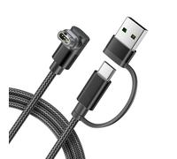 Itramax 2-en-1 USB-A Cable de Charge pour Montre Garmin 1.2M,1 Pièces,Cordon d'alimentation pour Garmin Fenix 6 6X 6S 5S 5X 5 Plus,Forerunner 945 935 245 Music,Venu X1 3 3S 2S SQ 2,Quatix 8 7 - Noir