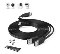 Itramax Câble d'alimentation Plat USB C 6M,Extra Long Câble de Recharge et Prolongateur USB A vers USB C pour Caméra de Sécurité Blink Outdoor 4/Mini 2,Tapo C120,eufy Indoor Cam C220,EZVIZ CB2,Noir