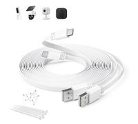 Itramax Câble d'alimentation Plat USB C 6M Lot de 2,Câble de Recharge et Prolongateur USBA vers USBC Extra Long pour Caméra de Surveillance Blink Outdoor 4/Mini 2 2K+,Tapo C120,eufy Cam S330,EZVIZ CB2