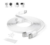 Itramax Câble d'alimentation USB C plat 2 pièces,câble de recharge USBA vers USBC extra long pour Blink Mini 2/Outdoor 4,Ring Pan-Tilt Indoor Cam,eufy Cam S3 Pro,SoloCam S340/S350/C210,EZVIZ H6c 2K