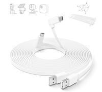 Itramax Câble d'alimentation USB C Plat 3M Lot de 2,Rallonge USB A vers USBC avec connecteur Angle Droit 90° pour caméra de Surveillance pour Blink Outdoor 4/Mini 2,eufy S340/S220,Ring Pan-Tilt,Blanc