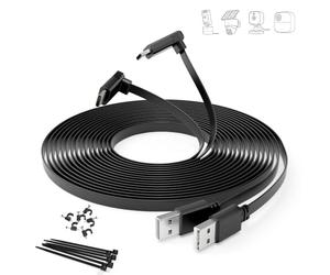 Itramax Câble d'alimentation USB C Plat 6M Lot de 2,Rallonge 90° Longue | Longue Distance,Alimentation Continue pour Caméra de Surveillance,Blink Outdoor 4/Mini 2/2K+,eufy,Tapo C120,EZVIZ,Ring,Noir