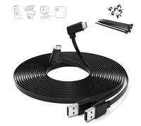 Itramax Câble d'alimentation USB C Plat 6M Lot de 2,Rallonge longue USB A vers USBC angle droit 90° pour caméra de surveillance Blink Outdoor 4/Mini 2,eufycam S40/S3 Pro,Tapo 2k C120,EZVIZ H6c 2K,Noir