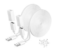 Itramax Câble d'Extension USB A Mâle vers USB A Femelle 3M 2Pack Blanc,USB Cordon Alimentation Long Plat Câble Résistant aux Intempéries pour WYZE Cam V4/V3/V2,WYZE Cam OG,Blink 4(4th Gen),Blink XT