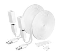 Itramax Câble d'extension USB A Plat Mâle vers Femelle 6M Lot de 2,Blanc | Câble d'alimentation pour Caméras de Surveillance Wyze Cam V4/V3/OG,Blink Outdoor 4/XT,Google Nest,Ring,avec Cache Silicone