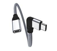 Itramax Câble d'extension USB C à Angle Droit 0.2M,Type C 3.1 3.2 Gen2 10Gbps Mâle vers Femelle,Rallonge USB C Thunderbolt 3 pour MacBook,iPad 10 Pro/Air 4 5/Mini 6 7,Nintendo Switch,Samsung S24 S25