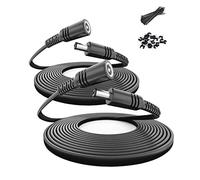 Itramax Câble Extension 12V DC 3M 2 Pack, Adaptateur d'alimentation 2.1 mm x 5.5 mm 5521 Cordon Rallonge Plat, Fil Femelle à Mâle pour Caméra Sécurité CCTV, Caméra Réseau IP DVR