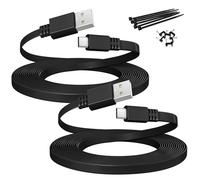 Itramax Câble Micro USB Rallonge 3M Lot de 2,Câble d'alimentation Micro USB plat pour caméra de surveillance,Compatible avec Wyze Cam v4/Pan v2,Blink Mini/XT/XT2/Outdoor 3,Ring,eufy 2 Pro,Arlo Pro 2/Q
