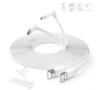 Itramax Câble USB A vers USB C Plat 3M Lot de 2,Rallonge 90° d'alimentation | Alimentation Continue pour Caméra de Surveillance,Compatible Blink Outdoor 4/Mini 2/2K+,eufy SoloCam S340/S220,Ring,Blanc