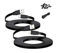 Itramax Lot de 2 câbles d'alimentation Micro USB 6M,Cordon Charge Caméra Sécurité Domicile Plat Chargeur pour Wyze Cam Pan,Yi Cam, Nest Cam,Blink XT XT2 Mini,Furbo Dog, Arlo Q, Zmodo,Netvue,Xbox One