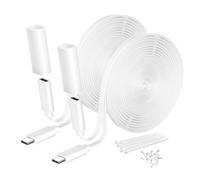 Itramax Plat Câble d’Extension d’Alimentation USBC 6M 2Pièces-Blanc Étanche | Rallonge Type C Mâle Vers Femelle Pour Caméra de Surveillance/Panneau Solaire,Ring Outdoor Cam Pro,eufy S3 Pro,Blink Outdoor4