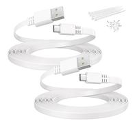 Itramax Rallonge Micro USB Plate 3M Lot de 2,Câble d'alimentation,Blanc | Cordon de Charge Long pour Caméras de Surveillance,Compatible avec Wyze v4,Blink Mini/Outdoor3,Arlo Pro 2/Q,eufy,Ring,YI Home