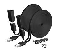 Itramax Rallonge USBA Plate pour Caméras de Surveillance 4.5M Lot de 2,Noir | Câble d'alimentation USB A Mâle vers Femelle pour Wyze V4/V3/OG,Blink Outdoor 4/Mini,Google,Ring Pan-Tilt,avec Cache Silicone
