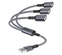 Itramax RéPartiteur USB 1 Vers 3 0,3 M,Câble RéPartiteur USB-A,Cable Extension Usb Y,1 Adaptateur MâLe Vers 3 Femelles,Hub Double Port USB,Double Prise Pour Mac,Voiture,Xbox One,PS5,PS4,Souris,Clavier