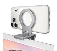 Itramax Support Caméra de Continuité,Porte Magnétique Webcam pour iMac | Support Webcam Téléphone pour Écran PC,pour MagSafe iPhone 17 Pro/16/15/14/13/12/11/XR/XS,Apple TV 4K,Studio Display,Gris