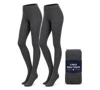 ITRAT® Lot de 2 paires de collants unis en coton épais et chaud pour l'hiver - Collants unis super doux pour une utilisation quotidienne