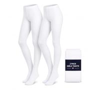 ITRAT® Lot de 2 paires de collants unis en coton épais et chaud pour l'hiver - Collants unis super doux pour une utilisation quotidienne
