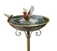 ITRHJTGP Abreuvoir Oiseaux Bain d'oiseaux sur Pied en Fonte, diamètre 29 cm (l) x 70 cm (h), for l'extérieur, mangeoire à Oiseaux, Plateau à graines, décoration de Jardin