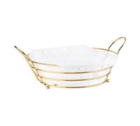 ITRHJTGP Corbeille a Fruit Corbeille à fruits en fil métallique, bol à fruits doré for la cuisine, paniers de rangement de fruits en fer et tissu 29,5 x 24 x 10 cm