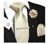 ITRHJTGP Cravate pour homme Cravates à carreaux for hommes, épingle cravate en soie, pochette, boutons de manchette, pince, accessoires d'affaires Pour le dîner(Color 35)