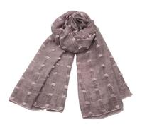 ITRHJTGP Écharpe en Coton et Lin pour Femme Écharpe en coton et lin à rayures teintées petites boules, châle bout fermé for femme(Color 8)