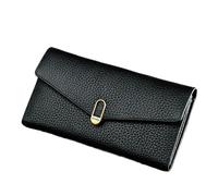 ITRHJTGP Portefeuille pour Femme Portefeuilles en Cuir véritable for Femmes, Porte-Monnaie de créateur, Long(Black)
