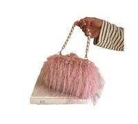 ITRHJTGP Sac a Frange Sac à main de soirée élégant for femme, orné d'une chaînette perles et d'un pompon(Pink)