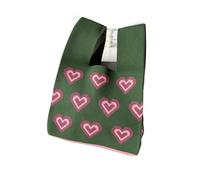 ITRHJTGP sac de poignet Sac à main en tricot réutilisable for femmes, sac de poignet forme cœur et fleur, fourre-tout nœud fait la, sacs Shopping décontractés for l'extérieur pour tous les jours