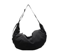 ITRHJTGP Sac De Transport Pour Femme Trendy Fashionable Shoulder Bags Wrapped With Dyed Nylon Canvas Bag Large Capacity Single Shoulder(Black)