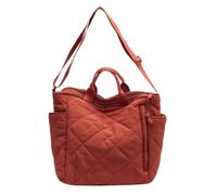 ITRHJTGP Sac Matelassé Sac à bandoulière carreaux décontracté grande capacité matelassé couleur unie espace coton duvet travailleur de bureau(Orange)