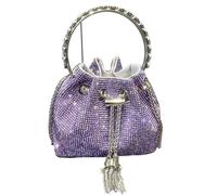 ITRHJTGP Sacs à Strass Sacs à main et sacs à main for femmes, pochette seau, sac de soirée, Banquet, sacs à bandoulière en cristal strass(Purple medium)