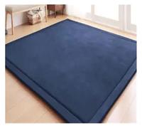 ITRHJTGP Tapis Fourrure Tapis Chenille en Molleton De Corail, 20MM, Tatami, Table À Thé Manuelle, for Chambre À Coucher, Rectangulaire, for Salon(Dark Blue,200x80cm)