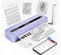 ItriAce Imprimante Thermique A4 - Imprimante Bluetooth M832, Thermal Printer sans Encre pour Le Bureau, l'étude, La Maison, Les Voyages - Violet